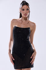 I'M THAT GIRL RHINESTONE MINI DRESS WITH BODYSUIT