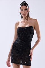 I'M THAT GIRL RHINESTONE MINI DRESS WITH BODYSUIT
