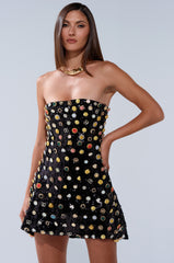 NEVER NONCHALANT BUTTON MINI DRESS