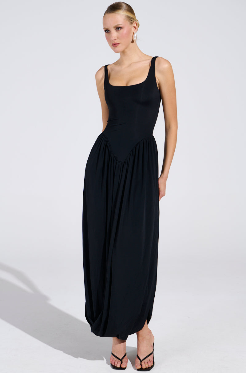 FELT CUTE DRAPED MAXI DRESS