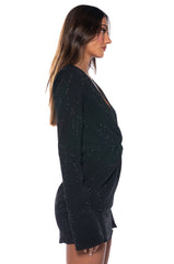 ELIANA TWIST DETAIL EMBELLISHED LONG SLEEVE MINI DRESS