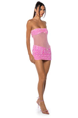 ENJOY THE VIEW MESH PANEL DRESS