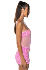 ENJOY THE VIEW MESH PANEL DRESS